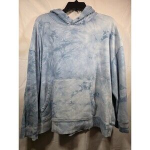 DIP Tye-dye Blue Pullover Terry Hoodie Sweatshirt XL Womens